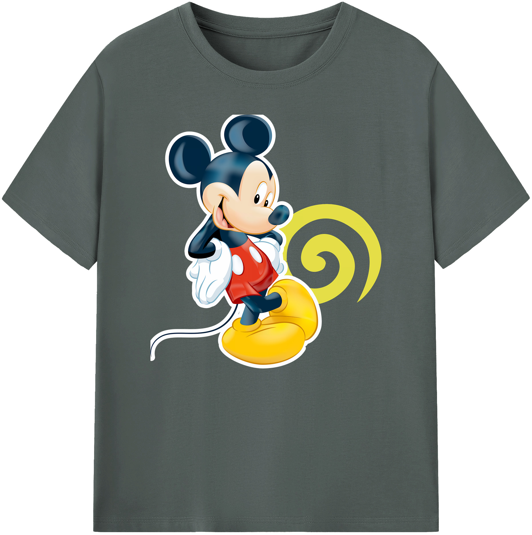 ミッキーマウス Mickey Mouse 綿100％ メンズ半袖Tシャツ｜肌触りやわらか＆通気性